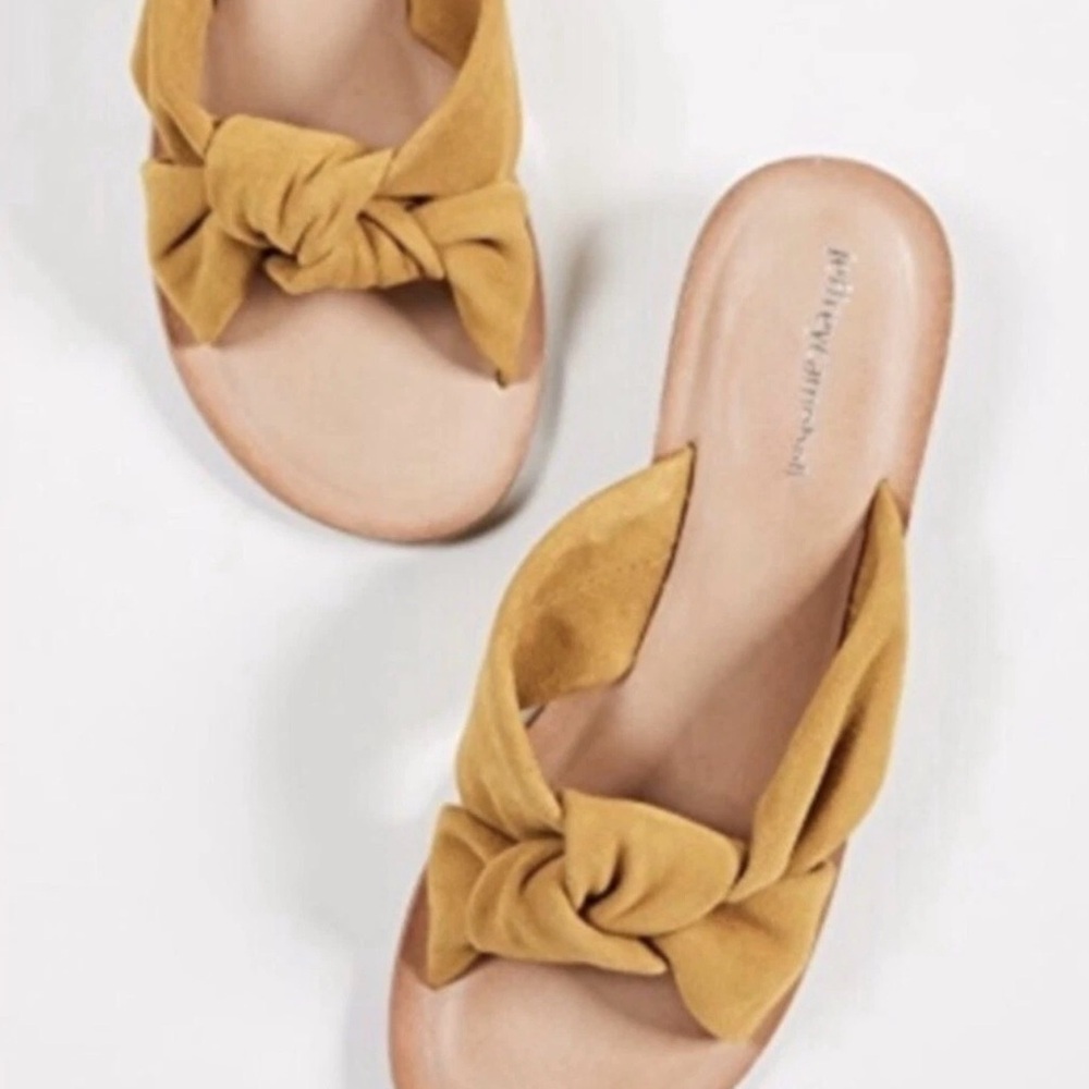 Jeffrey Campbell Sz 8 Zocalo Slide Sandals Yellow Suede Knotted